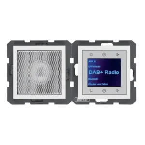 Radio Touch DAB+, Bluetooth z głośnikiem biały połysk, Berker B. Kwadrat